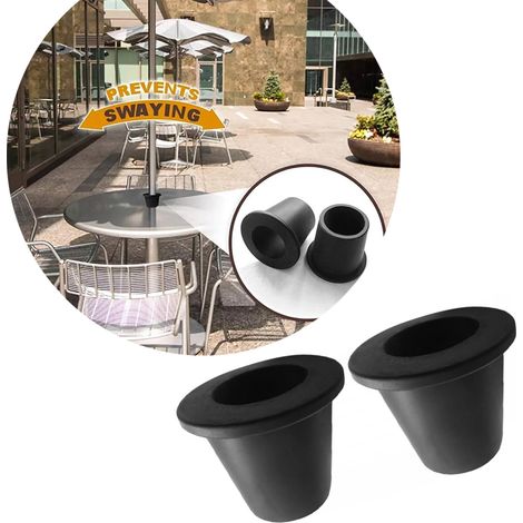 Support de Cale de Cône de Parapluie 2 Pièces, Bouchon D'insertion de Trou de Parapluie de Table de Patio en Silicone (1/5)
