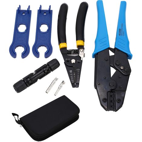 Kit de sertissage solaire multifonction avec clé, connecteurs et accessoires pour pièces éoliennes (1/5)