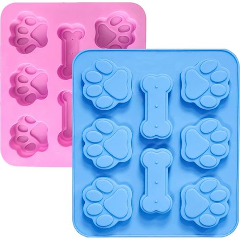 Moule En Silicone Forme De Patte De Chien - 17 X 13 Cm - Pour Chocolat Gelée Bonbons Glace Et Savons - 2 Pièces (1/5)