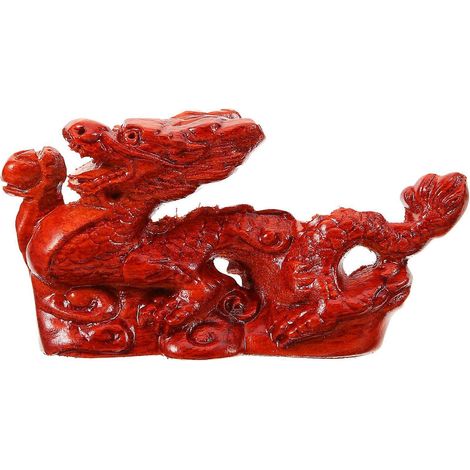 Statue de dragon chinois, dragon du zodiaque, sculpture en bois, décoration de table ou d'étagère-12.00X10.00X5.00CM-Light Brown (1/4)