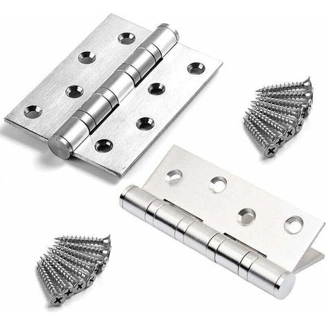 2Pcs Charniere Porte Lourde, Exterieur Charnière Inox,Paumelles Charniere Porte Bois Charnières Acier Inoxydable Connecteurs Maison Pour Maison Meubles Matériel Armoire Garde Porte Tiroir (blanche)--T (1/4)