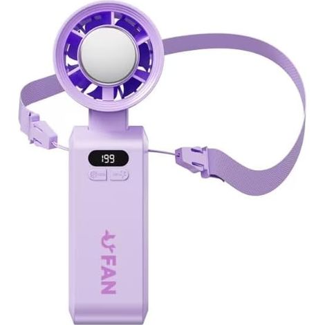 Ventilatore portatile, ventilatore turbo portatile con 1-199 velocità, portatile, ideale per camera da letto, cucina, raffrescatore d'aria, potente viola