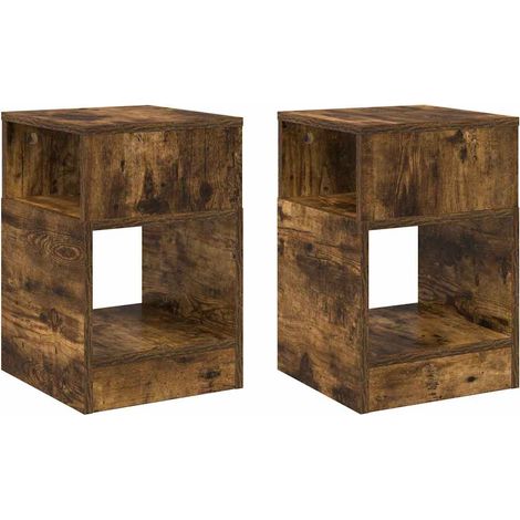 Maison Exclusive - Beistelltisch 2 pcs Geräucherte Eiche 30,5 x 3