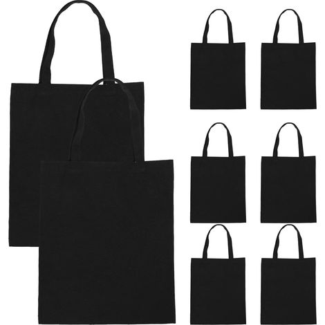 wiederverwendbare schwarze Canvas Taschen schlichte