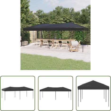 Freizeit - Partyzelt Faltbar Anthrazit 3x6 m (1/5)