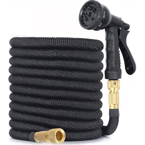 Tuyau d'arrosage Extensible à 8 Fonctions, Tuyau Flexible et Léger, pour Irrigation, Nettoyage du Jardin, Laver la Voiture, Arroser, Baigner Animal, Tuyau d'arrosage avec Sac de Rangement (15M/50FT) (1/4)
