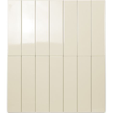 Carrelage Mur Ceramic Connection Beige Brillante 7,5x30 cm