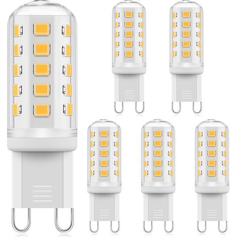 Ampoule LED G9 à intensité variable, 3W Blanc Chaud 2700K, équivalent à une Ampoule Halogène G9 de 40W, Ampoule LED à économie d'énergie, Sans Scintillement, pour éclairage Domestique, 6 Pièces (1/5)