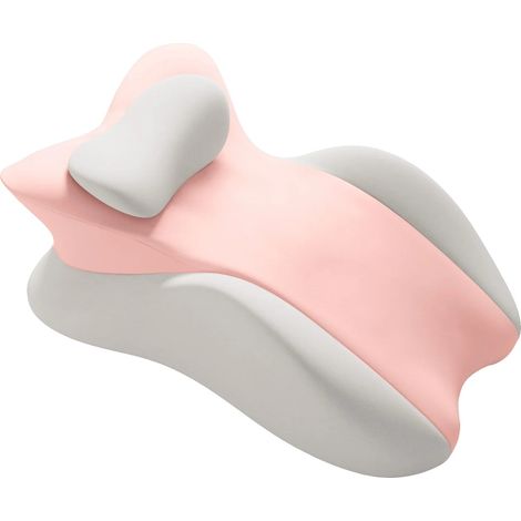Cojín ergonómico en forma de cuña, multiposición, funda extraíble, rosa, 58x38x23cm (1/2)
