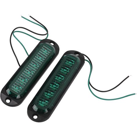 Feux de camion 6LED 4 pièces, IP65 étanche, 90LM, sécurité conduite, feu de signalisation 12-24V vert (1/5)