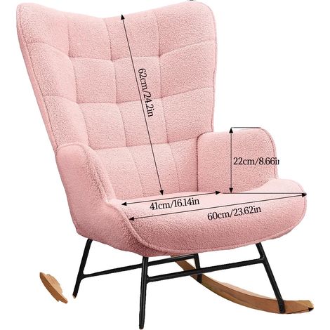 Chaise à balancer, soutien ergonomique, design moderne, 92x68x75 cm, Rose (1/2)