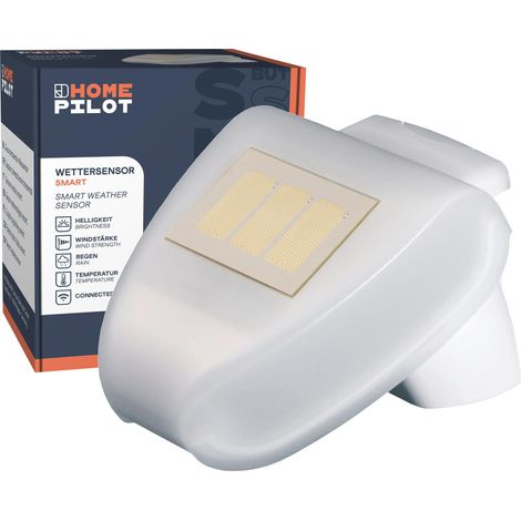 HOMEPILOT - Sensore meteorologico smart Stazione meteorologica per il controllo mirato del sistema HomePilot Smart Home. Misura pioggia e temperatura. Attuatore per tapparelle e tende da sole. (1/4)
