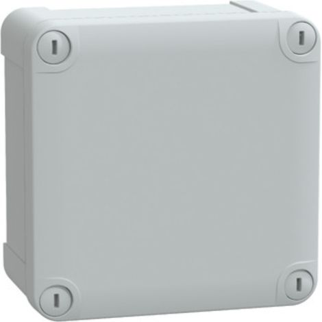 Schneider Electric – Boîte de dérivation industrielle étanche IK07 IP66 – ABS gris 116x116x62mm – Couvercle 4 vis pour environnements humides (1/2)