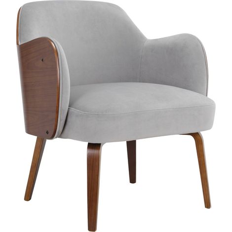 Fauteuils en velours gris clair