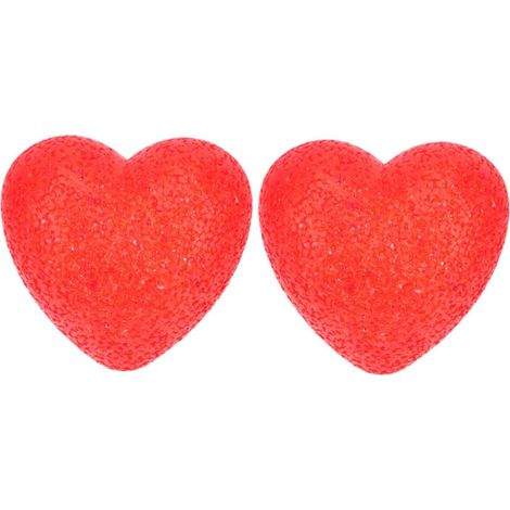 Lot de 2 Veilleuses LED de Cœur Rouge 8 CM Lampe de Chevet Décorative pour Saint-Valentin Lumière D’Ambiance Romantique pour Bureau et Chambre (1/5)