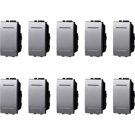 gloca Interruttori Compatibili Living (10, Grigio)