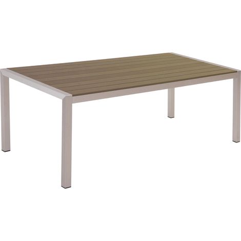 Mesa de comedor de metal marrón plateado 180 x 90 cm 6 personas Vernio