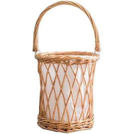 Handgefertigter Blumenkorb aus natürlichem Rattan, gewebt für Zuhause, Küche, Garten, Gemüseaufbewahrung, Pflanzgefäß, Halter, Hochzeitsfeier Ta--08