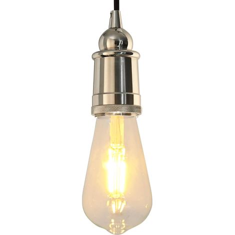 Lampenfassungen 2 Stk. Satin-Nickel E27