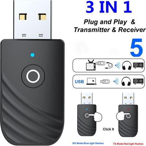 Émetteur-récepteur Bluetooth 5.0 3 en 1 avec adaptateur audio Bluetooth. (1/5)