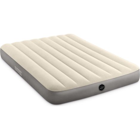 Intex 64102 - Materasso Gonfiabile Piazza e Mezza Dura-Beam Single-High, PVC, Crema, 137x191x25 cm (1/5)
