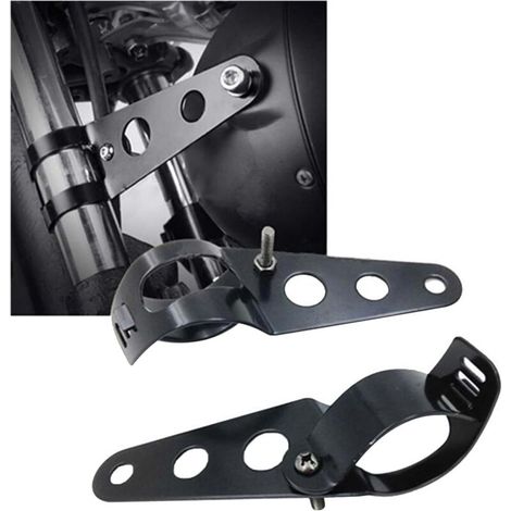 Soporte universal para faro de motocicleta (de 38 a 51 mm), clip de montaje negro (1/3)