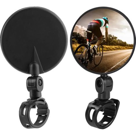 Fahrradrückspiegel, drehbarer Lenkerspiegel, Lenker-Fahrradspiegel, verstellbarer, um 360 Grad drehbarer Universal-Fahrradrückspiegel, kompatibel mit jeder Art von Lenker Ø15 mm bis Ø35 mm, HD-konvexe (1/5)