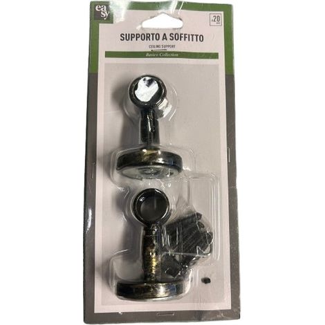 2PZ SUPPORTO A SOFFITTO D.20MM COL.NERO-ORO