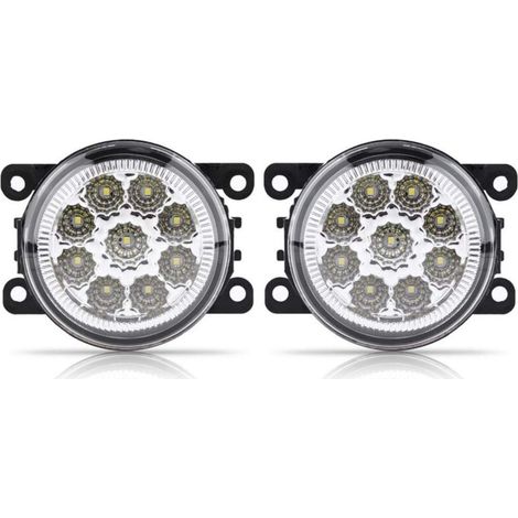 Fog Light Ranger, Fog Light Ranger, Round Daytime Running Lights, Fendinebbia+Smart+450, Fiat LED Daytime Running Lights DRL Car Fog Lights, Fog Lights, 9 LED Car Front Round Fog Lights DRL (1/4)