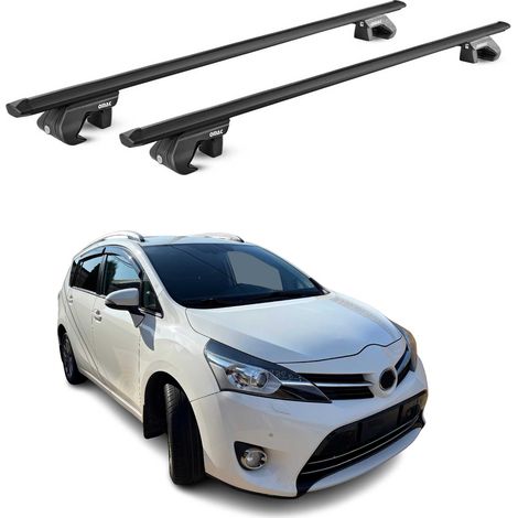 OMAC Dachträger Aluminium TÜV geprüft für Toyota Verso 2009-2018 – Für Standard Dachreling – T Nut – Max 90 kg – 2 Schlösser Schwarz (1/5)