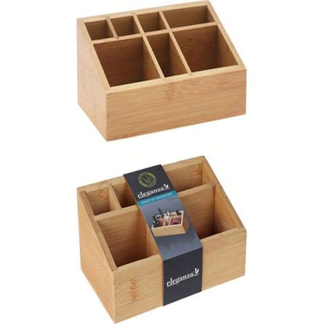 Kosmetikhalter und Make-up-Organizer aus Bambus, 17 cm x 8 cm, kompakte Aufbewahrung für Badezimmer und Schminktisch. (1/4)