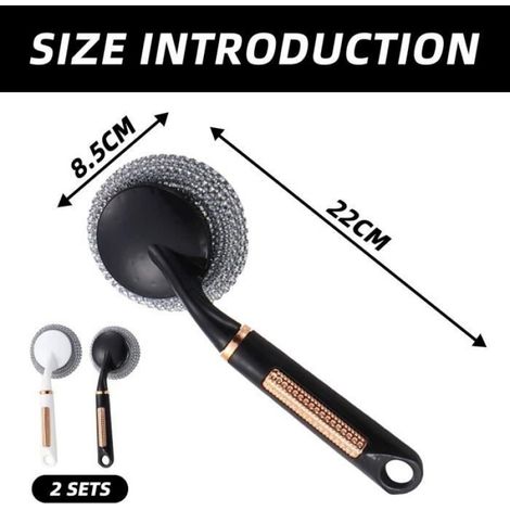 2pcs Brosse Vaisselle, Brosse Nettoyage, Brosse à Vaisselle avec Manche, Brosse à Vaisselle de Cuisine, Brosse pour Nettoyer (1/4)