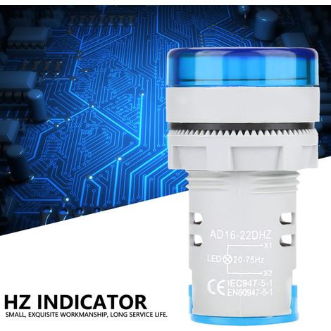 Voyant LED rond indicateur numérique AC Hertz fréquence AD16-22DSH bleu (1/5)