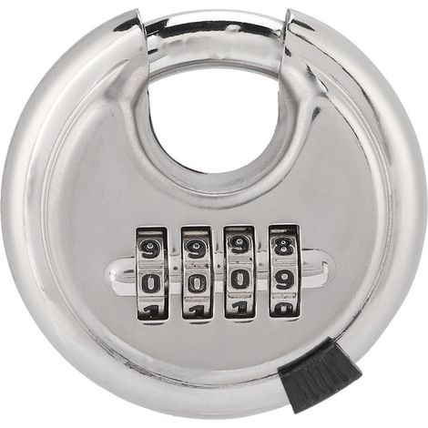 Ortviai Cadenas à combinaison rond 70mm 9,5mm cadenas à code numérique sécurisé sans clé pour porte d'entrée, garage, serrure de casier