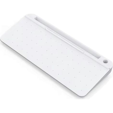 Tableau blanc effaçable à sec pour clavier de bureau, mini-tableau blanc en verre trempé, idéal pour les notes et mémos professionnels. (1/5)