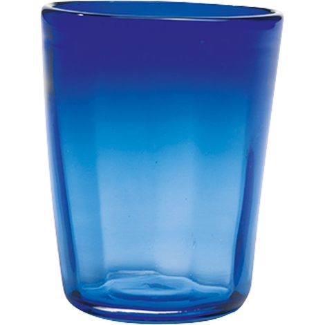 Zafferano Set 6 Bicchieri Tumbler Serie Bei in vetro colorato blu, soffiati a bocca con lavorazione artigianale a mano volante di alta qualità