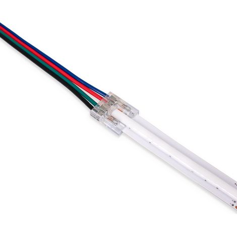 Conector Tira LED COB A Fuente De Alimentación - RGB - 12mm - - Blanco Cálido