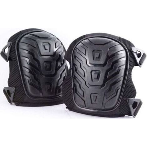 Genouillères professionnelles, coussinet en mousse robuste, coussinet en gel confortable, clips de fixation pour un réglage facile, noir, 1 paire (1/4)