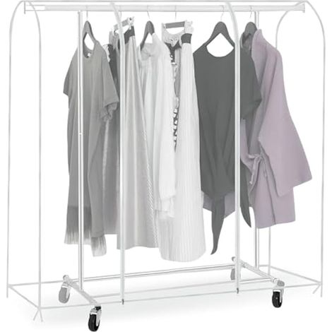 Housse de protection étanche pour porte-vêtements : sacs à vêtements translucides avec fermeture éclair, couverture transparente transparente pour porte-vêtements avec fermeture éclair (130 x 50 x 150 (1/5)