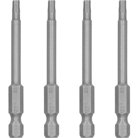 Embout de tournevis hexagonal trempé 3mm, pointe magnétique S1/4, longueur 65mm, lot de 10 pièces, livré en boîte plastique. (1/5)