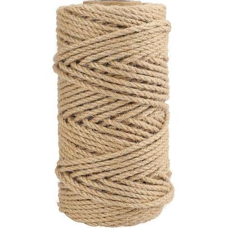 4mm Corde Jute,50M Corde Chanvre, Corde de Jardin en Chanvre,Ficelle de Chanvre pour Jardin, Bricolage, Décoration (1/4)