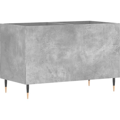 Armadio per dischi classico in stile industriale porta vinili 74 x 38 x 48 cm in legno grigio cemento 020049126