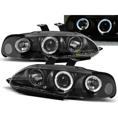 Paire de feux phares Honda Civic 91-95 4 portes angel eyes noir-27361389 (1/2)
