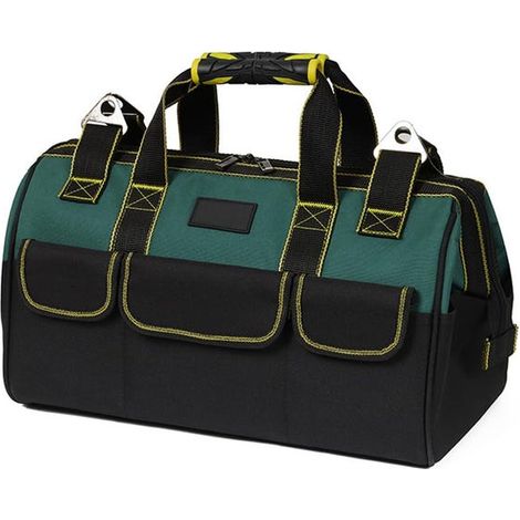 Robuste Werkzeugtasche (15 Zoll) mit Schultergurt, langlebig, geeignet für Elektriker, Heimwerker und zur Werkzeugaufbewahrung. (1/4)