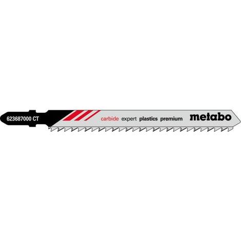 3 lames de scies sauteuses, matériaux plastiques, série "expert", 91/ 3,3 mm, HM metabo 3 pièces (1/2)