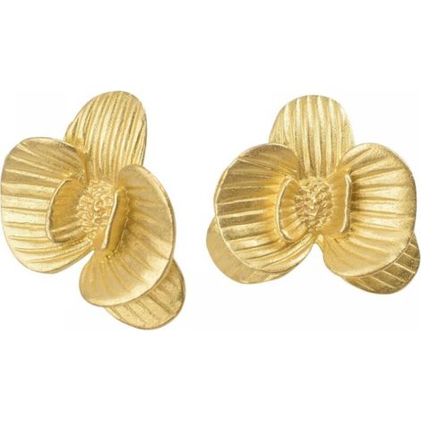 Brass Butterfly Orchid Knob,5pcs Modern Minimalist Butterfly Orchid Shape Knob,Solid Brass Decorative Cabinet Knob with Mounting Screws (1/5)