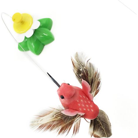 Bâton électrique interactif pour chat, jouet amusant avec motif oiseau et fleur, pour l'intérieur et l'extérieur. (1/5)