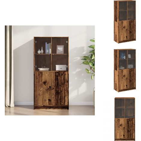 Highboard mit Türen Altholz-Optik 68x37x142 cm Holzwerkstoff - Highboard - Highboards - Beistellschrank - Hochschrank (1/5)