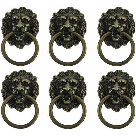 6-piece furniture knob set, antique lion pull handle, retro knob, suitable for furniture handles, practical and inexpensive, T-Audace (1/4)