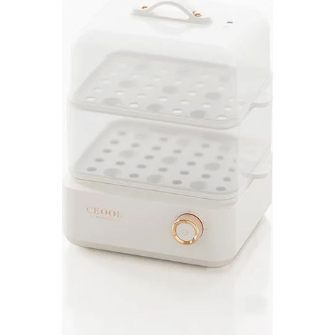 Cuiseur à œufs double couche avec minuterie, 220 V, 200 W, appareil à petit-déjeuner, chauffe-plats (1/5)